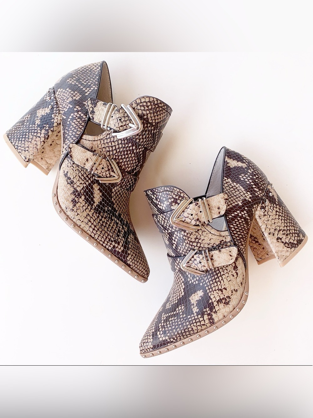 Gianni Bini Decie Snake Studded Western Booties
